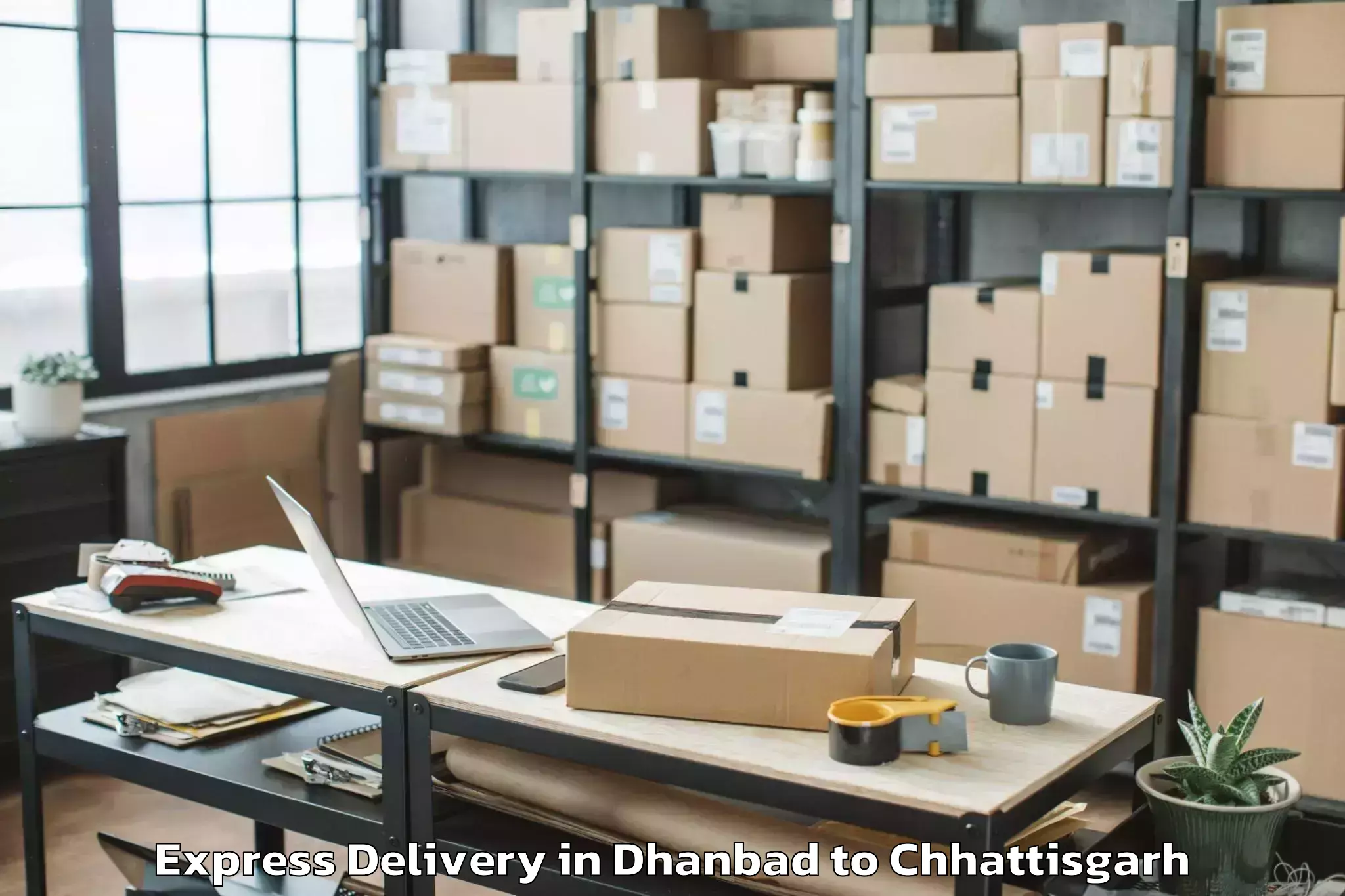 Professional Dhanbad to Pithora Express Delivery